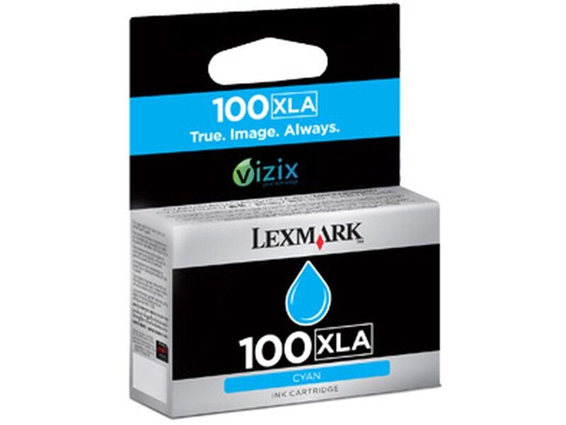 Oryginalny Wkład Atramentowy Lexmark 100 XLA Niebieski Turkusowy