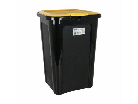Kosz na Śmieci Tontarelli Coverline Żółty 44 L Czarny 38,5 x 34,5 x 54,5 cm (6 Sztuk)