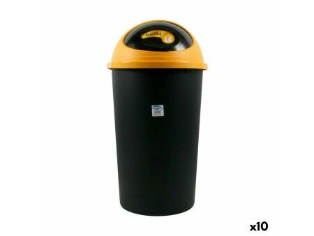 Kosz na Śmieci Tontarelli Big hoop Żółty Czarny 50 L (10 Sztuk)