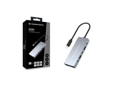 HUB USB Conceptronic 110519807101 Czarny Szary