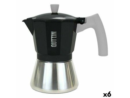 Włoska Kafeterka Quttin Aluminium Stal 9 Kubki 450 ml (6 Sztuk)