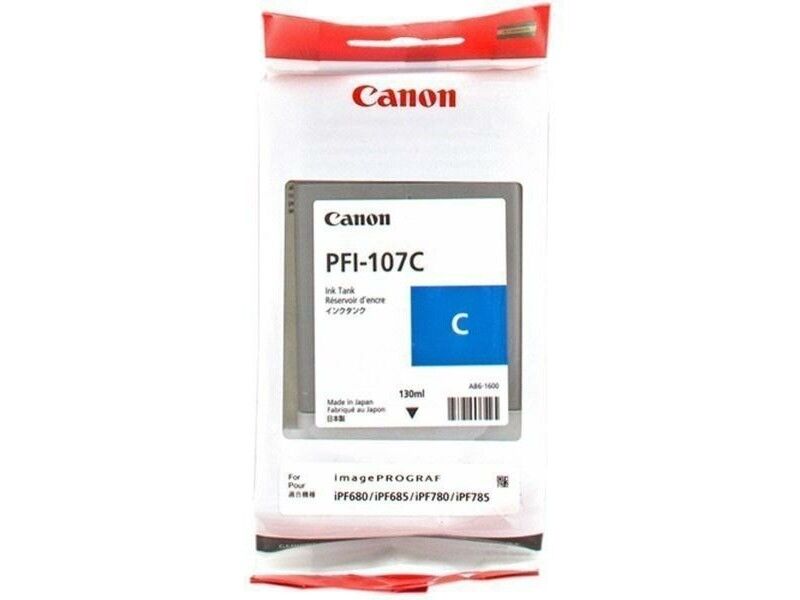 Oryginalny Wkład Atramentowy Canon PFI-107C Turkusowy