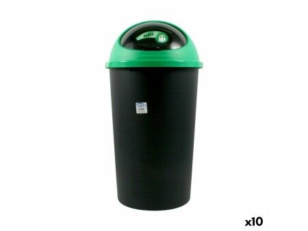 Kosz na Śmieci Tontarelli Big hoop Czarny Kolor Zielony 50 L 39 x 39 x 72 cm (10 Sztuk)