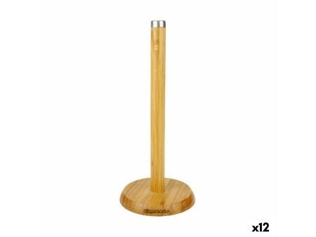 Uchwyt na papier kuchenny Quttin Brązowy Bambus Srebrzysty 16 x 16 x 33,5 cm (12 Sztuk)