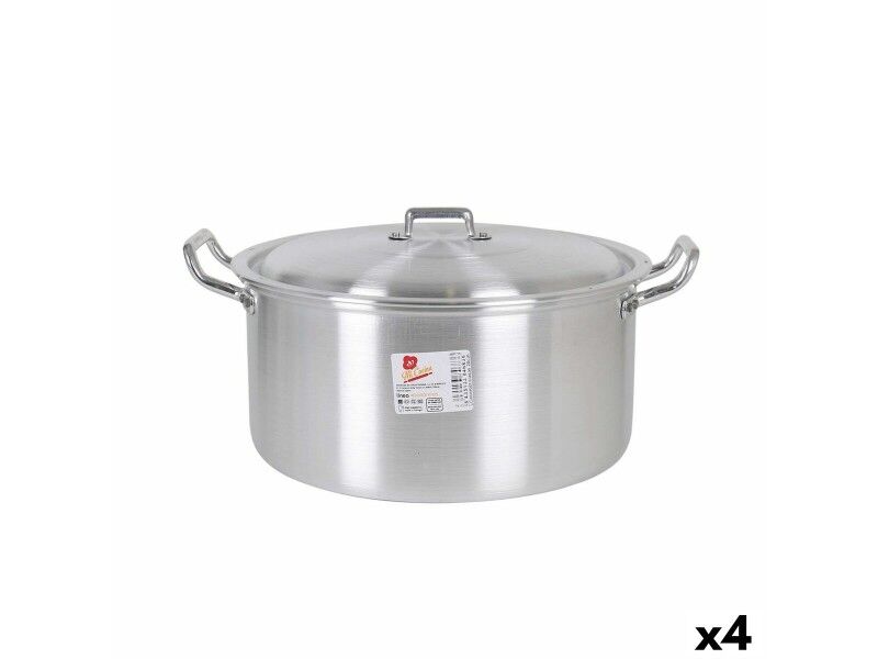 Garnek z Pokrywką Aluminium 35 x 29 x 17 cm (4 Sztuk)
