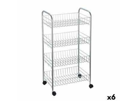 Wózek na Warzywa Confortime Srebrzysty Metal 41 x 26,5 x 76 cm (6 Sztuk)