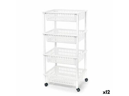 Wózek na Warzywa Tontarelli Mito 4 Plastikowy Biały 40 x 29 x 62 cm (12 Sztuk)