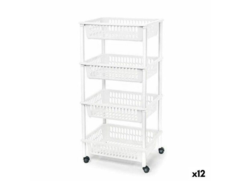 Wózek na Warzywa Tontarelli Mito 4 Plastikowy Biały 40 x 29 x 62 cm (12 Sztuk)