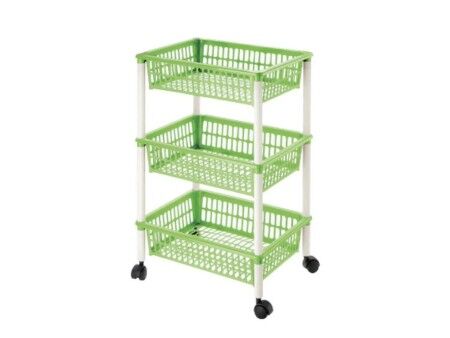 Wózek na Warzywa Tontarelli Mito 3 Plastikowy Kolor Zielony 40 x 29 x 62 cm (12 Sztuk)