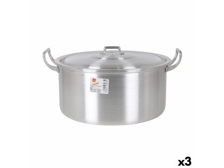 Garnek z Pokrywką Aluminium 41 x 33 x 19 cm (3 Sztuk)