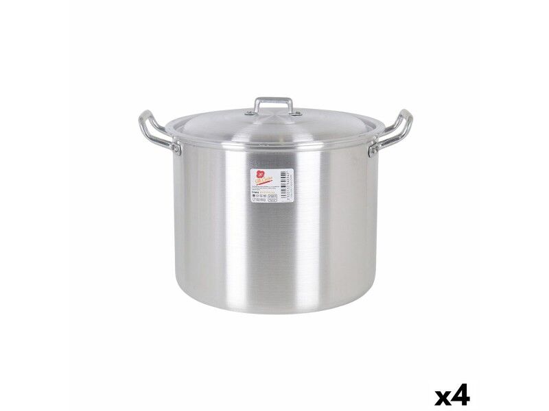 Garnek z Pokrywką Aluminium 33 x 28 x 24 cm (4 Sztuk)