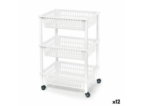 Wózek na Warzywa Tontarelli Mito 3 Plastikowy Biały 40 x 29 x 62 cm (12 Sztuk)