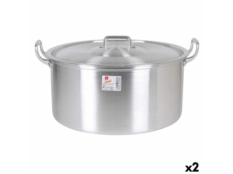 Garnek z Pokrywką Aluminium 49 x 41 x 24 cm (2 Sztuk)