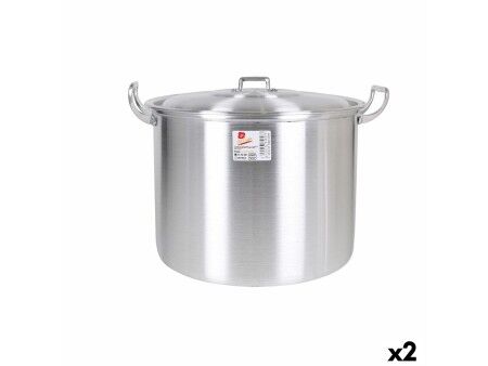 Garnek z Pokrywką Aluminium 41 x 33 x 29 cm (2 Sztuk)
