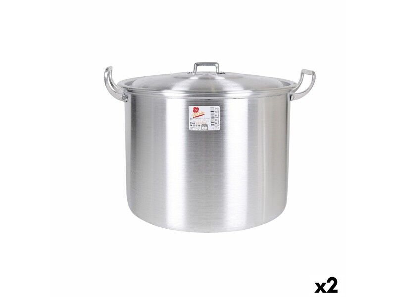 Garnek z Pokrywką Aluminium 41 x 33 x 29 cm (2 Sztuk)