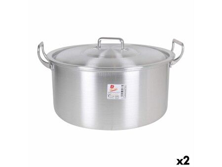 Garnek z Pokrywką Aluminium 44 x 39 x 21 cm (2 Sztuk)