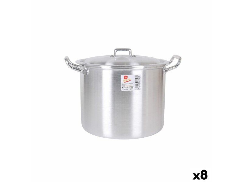 Garnek z Pokrywką Aluminium 31,5 x 26 x 21 cm (8 Sztuk)