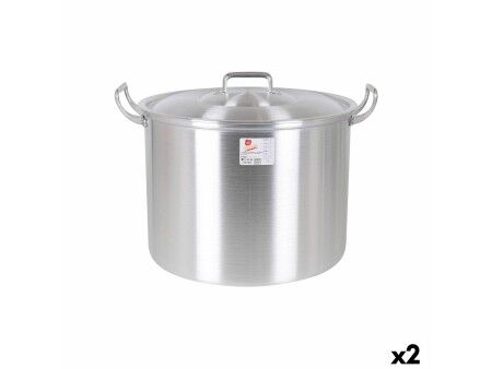 Garnek z Pokrywką Aluminium 44 x 38 x 30 cm (2 Sztuk)