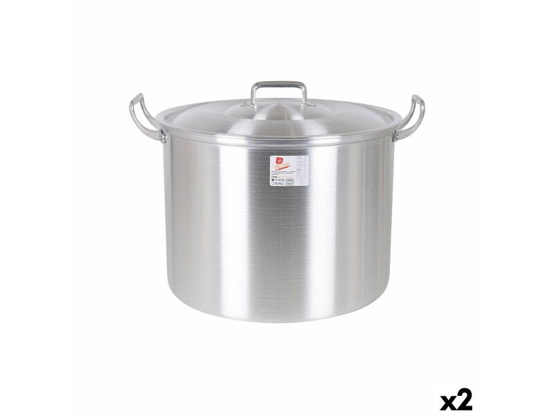 Garnek z Pokrywką Aluminium 44 x 38 x 30 cm (2 Sztuk)