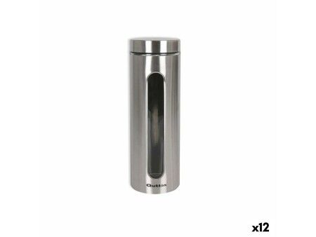 Soik Quttin Przezroczysty Srebrzysty Szkło Stal 2,2 L 10 x 10 x 30,5 cm (12 Sztuk)