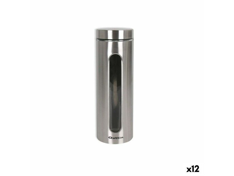 Soik Quttin Przezroczysty Srebrzysty Szkło Stal 2,2 L 10 x 10 x 30,5 cm (12 Sztuk)