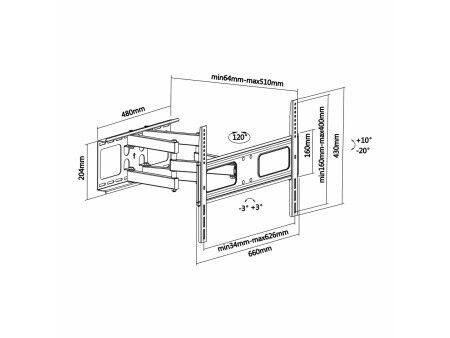 Uchwyt na TV Aisens WT70TSLE-027 70" 37" 50 kg
