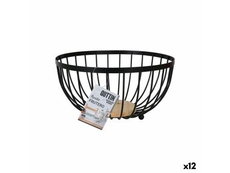 Miska na Owoce Confortime Rustic Czarny 25 x 25 x 13 cm 390 cm (12 Sztuk)