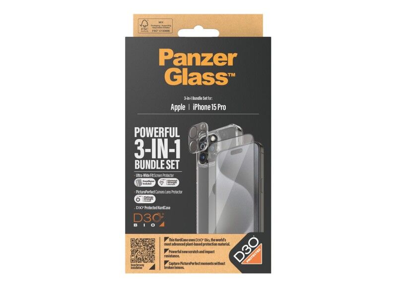 Ochrona Ekranu na Telefon Komórkowy Panzer Glass B1173+2810 Apple iPhone 15 Pro