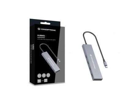 HUB USB Conceptronic HUBBIES14G Szary