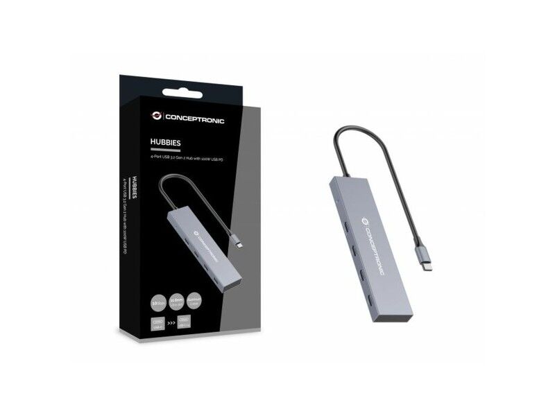 HUB USB Conceptronic HUBBIES14G Szary