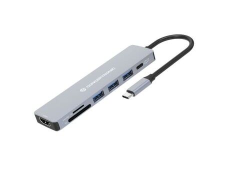 HUB USB Conceptronic 110519207101 Szary Wielokolorowy 100 W