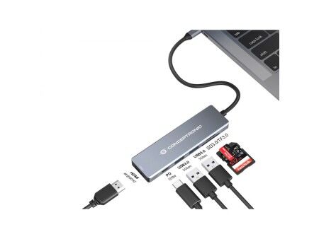 HUB USB Conceptronic 110520207101 Szary 100 W