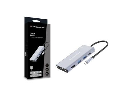 HUB USB Conceptronic 110519307101 Szary Wielokolorowy 100 W
