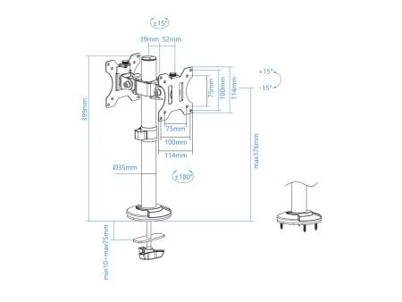 Uchwyt Stołowy do Monitora TooQ DB1132TN-B 17" 32"