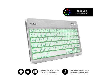 Klawiatura Bluetooth Subblim SUB-KBT-SMBL30 Wielokolorowy Srebrzysty Qwerty Hiszpańska QWERTY