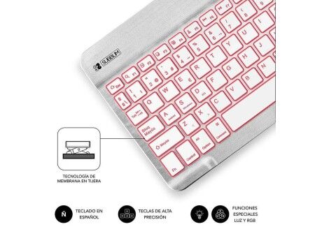 Klawiatura Bluetooth Subblim SUB-KBT-SMBL30 Wielokolorowy Srebrzysty Qwerty Hiszpańska QWERTY