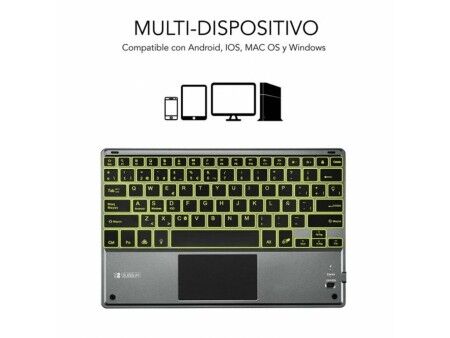 Klawiatura z Panelem Dotykowym Subblim SUB-KBT-SMBT51 Szary Wielokolorowy Qwerty Hiszpańska QWERTY