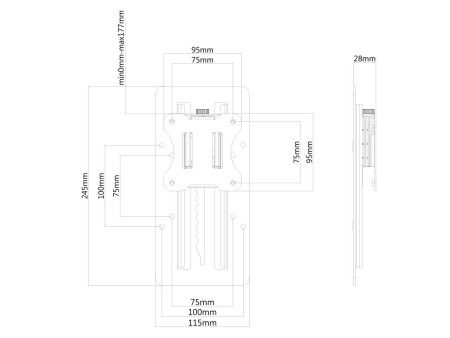 Adapter Neomounts FPMA-LIFT100BLACK 27" 13" 8 kg