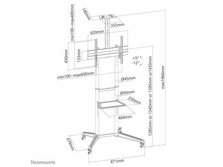 WÓZEK Neomounts FL50-550BL1 Czarny Wielokolorowy 70"