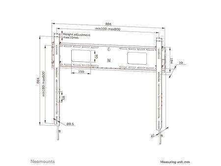 Uchwyt na TV Neomounts WL30-750BL18 43"