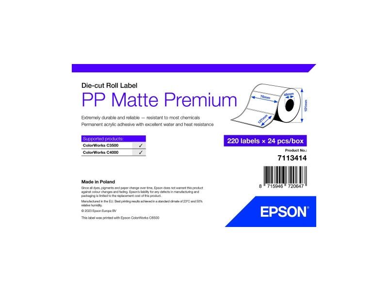 Papier do Drukarki Epson 7113414 Biały (24 Sztuk)