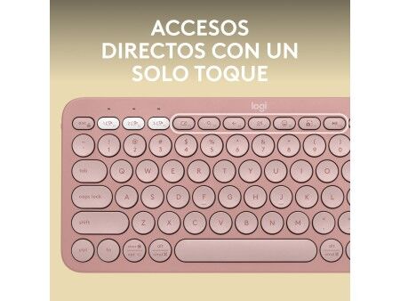 Klawiatura Bezprzewodowa Logitech K380s Różowy Qwerty Hiszpańska