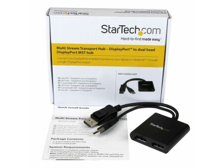 Zwrotnica elektryczna (spliter) DisplayPort Startech MSTDP122DP Czarny 4K Ultra HD