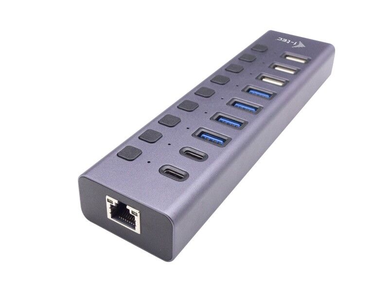 HUB USB i-Tec CACHARGEHUB9LAN Szary