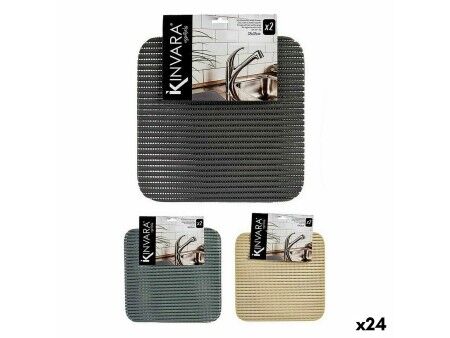 Mata antypoślizgowa Kinvara SJ-A106 Biały Plastikowy 32 x 32 cm Set 2 Części (24 Sztuk)