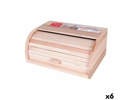 Koszyk na pieczywo Quttin Meble Żaluzja listewkowa Drewno 37,5 x 26,5 x 16 cm (6 Sztuk)