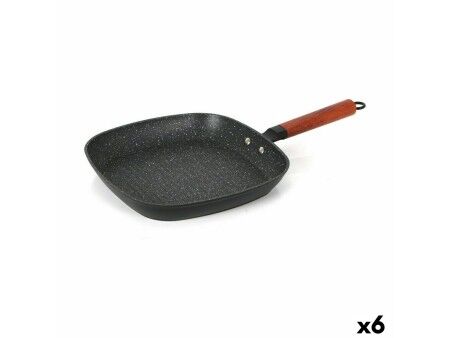 Patelnia do Pieczenia ze Żłobieniami Quttin Doha Kute aluminium 39 x 28 x 15 cm (6 Sztuk)