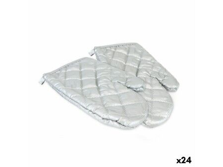 Rękawice piekarnika Quttin Srebrzysty 25 x 16 x 24 cm Set 2 Części (24 Sztuk)