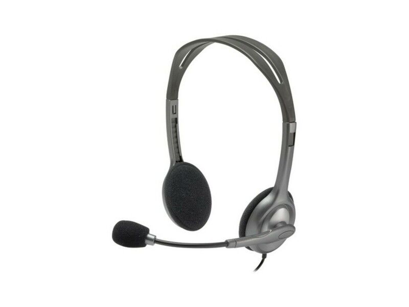 Słuchawki z Mikrofonem Logitech 981-000593 Szary