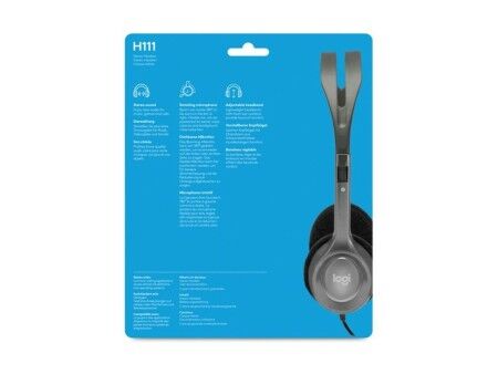 Słuchawki z Mikrofonem Logitech 981-000593 Szary
